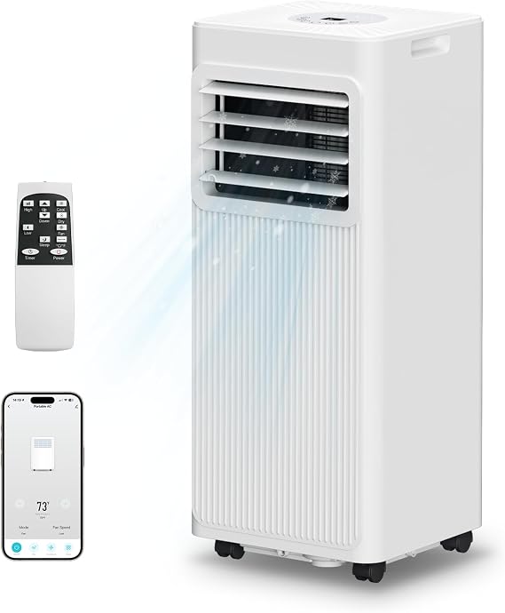 Portable Air Conditioners 16,000 BTU 5-in-1 Air Conditioner Portable Up to 850 Sq.Ft., Portable AC Unit with Cool, Fan, Dehumidifier, 24H Timer, Sleep Smart WiFi Remonte Installation Kit Included
