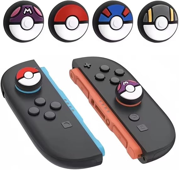 Switch2専用ジョイコンカバー ポケモン風デザイン 親指グリップ付き スティックカバーセット｜滑り止め・傷防止・装着簡単｜Joy-Con保護 アクセサリー（全4種）