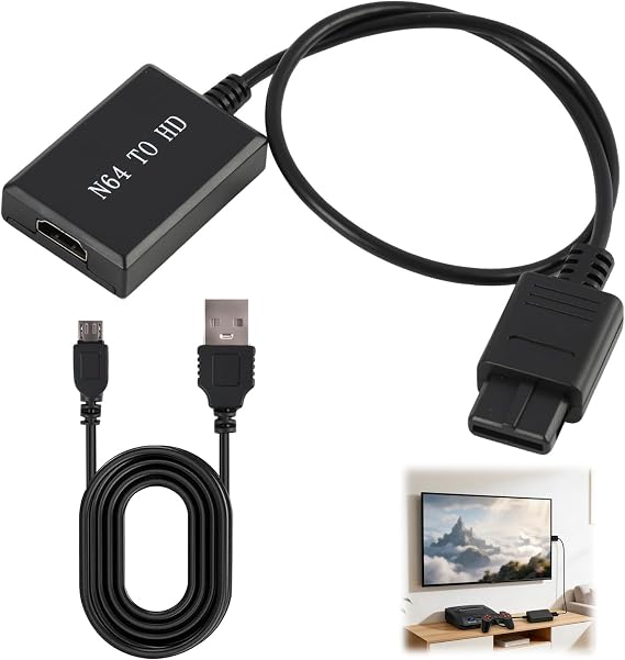 Game Console HD Adapter, Video Game Console HD Adapter, Compatible with N64 Game Consoles, Suitable for Classic Gaming Systems