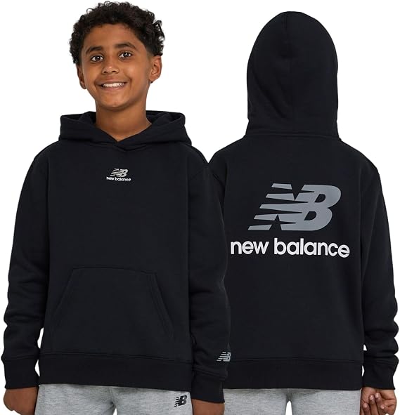 New Balance Boys Hoodie, Premium Cotton Blend Pullover Sweatshirt, 4-16