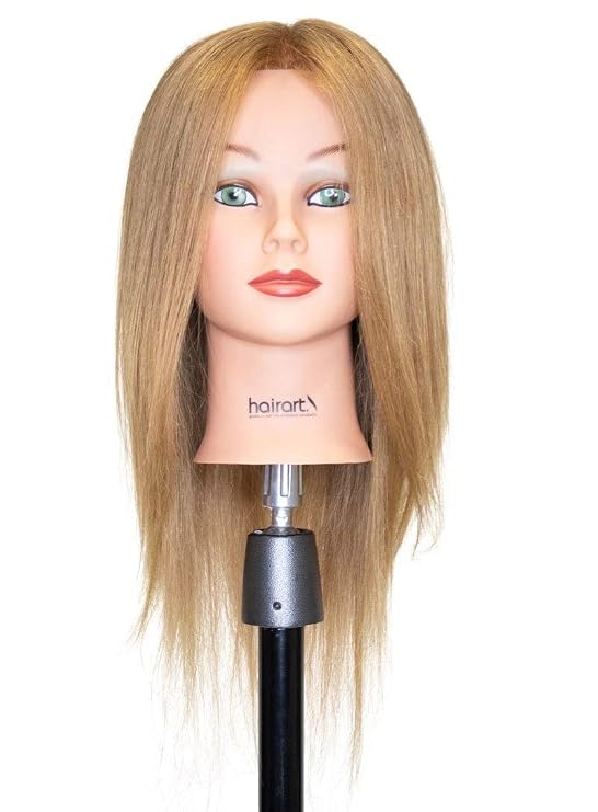 Chantal Cosmetology Training Head, European Hair Mannequin for Practice, [100% European Hair Mannequin] Training Head (Light Brown)