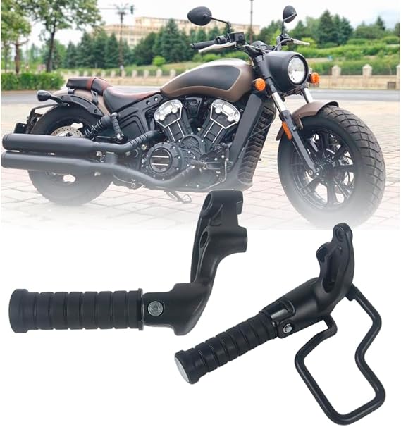 13.5cm Passenger Pegs With Heat Shield Bracket for Indian Scout | Extra Surface Area, Sturdy Material, for Indian Scout/Scout Bobber(2015-later)