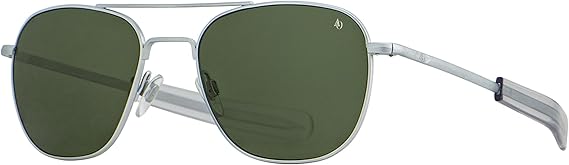 AO American Optical Matte Silver Original Pilot Sunglasses | Nylon & Glass Lenses | Polarized & Non-Polarized