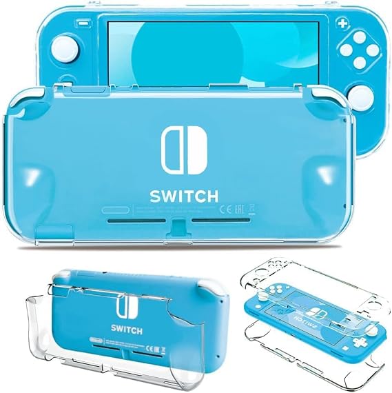 Protective Case for Nintendo Switch Lite, Hard Case for Nintendo Switch Lite Clear Front and Back Cover Design Switch Lite Skin Shell Switch Light Accessories for Girls Boys, Transparent