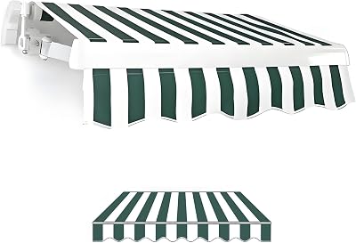 Retractable Patio Awning Replacement Fabric Patio Awnings Sunsetter Fabric Replacement Striped Retractable Awnings For Patio 2x1.5m6.5x4.9 FTNo Frame For Sun Shutter UV Rain And Snow Protection Gree