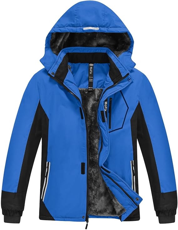 MoFiz Boys Skiing Jacket Kids Hooded Fleece Winter Snowboard Jackets
