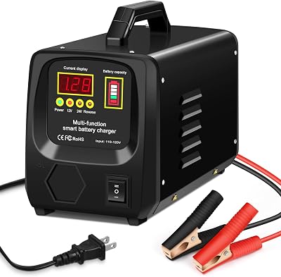 Car Battery Charger,12V-12A24V-8.5AMH Smart Automatic Battery Charger,HighLow Power Trickle Charger Battery Maintainer and Desulfator,for Motorcycle Lawn Mower Marine Lead Acid Batteries