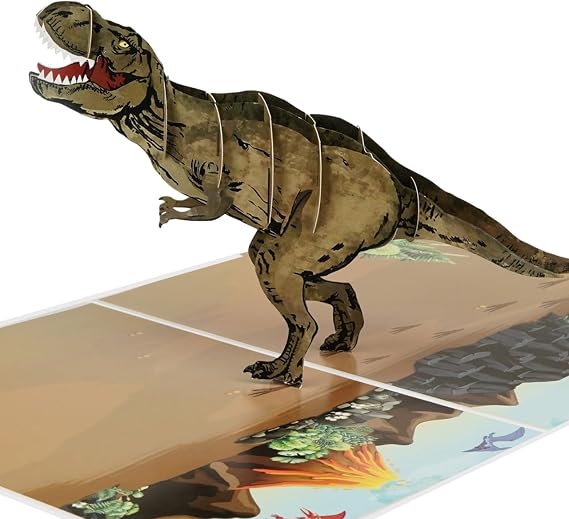 iGifts And Cards Dinosaur T-Rex 3D Pop-Up Card Roaring Success 6"x8"