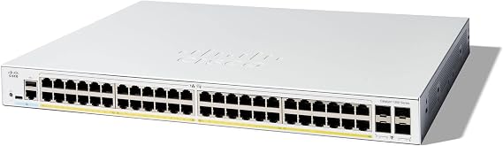 Cisco Catalyst 1300-48P-4G Managed Switch, 48 Port GE, PoE, 4x1GE SFP, Limited Lifetime Protection (C1300-48P-4G)