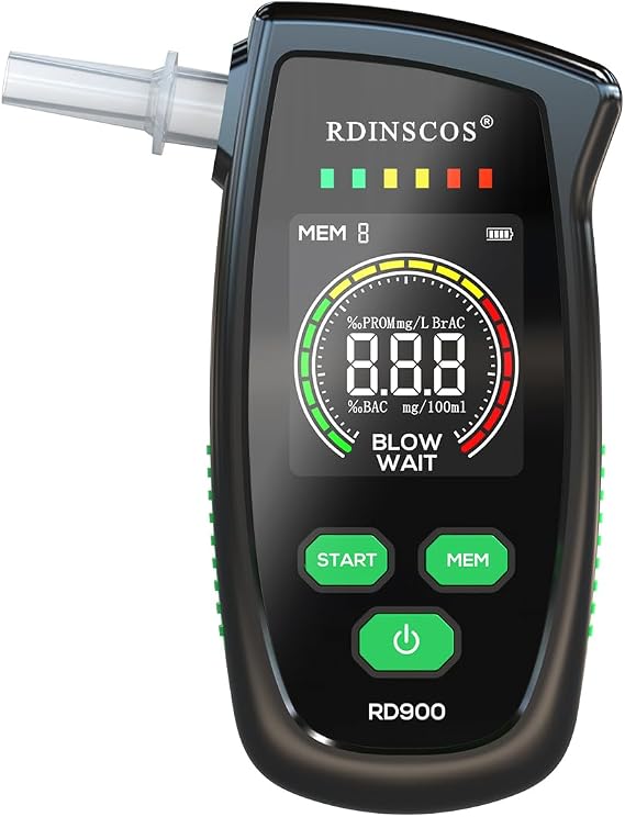 RDINSCOS Breathalyzer Rechargeable Portable Alcohol Tester