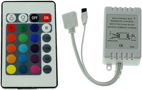 RGB LED 24Key Controller 12V 72W 4-Pin; RGB Plug + Play