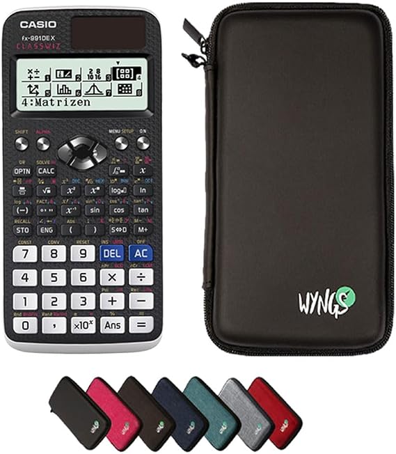 CALCUSO economy pack: Casio FX 991 DE X ClassWiz Technical Scientific Calculator + WYNGS Protective Case Black