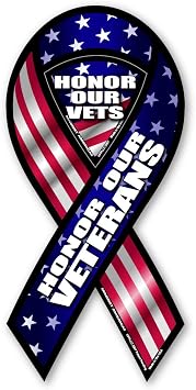 Magnet America Honor Our Veterans 2-in-1 Ribbon Magnet is 8" x 3.875" Made for Vehicles and Refrigerators