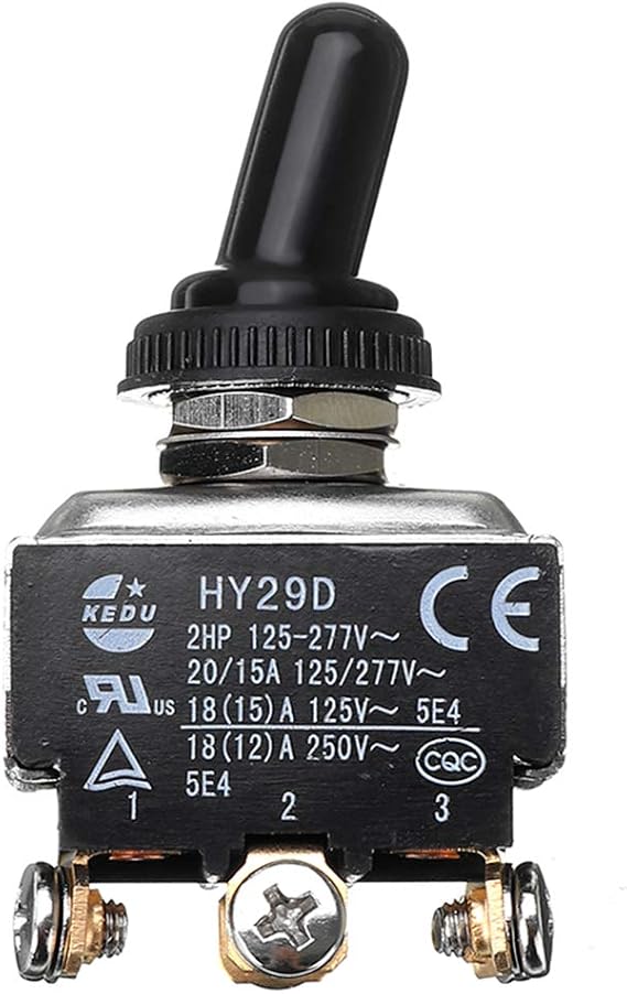 KEDU HY29D 125V/250V DPDT On-On Silver Contacts 6 Pins Momentary Screw Toggle Switch for Electrical Appliances