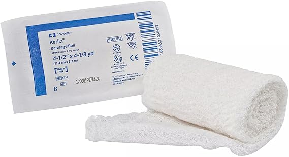 KerlixTM Cotton Gauze Bandage Roll, Large, Non-Sterile, 4.5IN x 4.125YD, 6 Ply, Case of 100