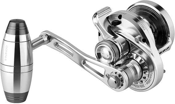 GOMEXUS Slow Pitch Jigging Reel LS20 CNC All Aircraft Grade Aluminum Body Lever Drag Conventional Reel