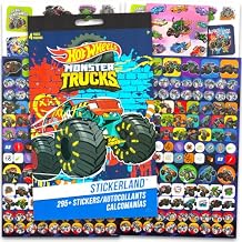 Hot Wheels Potty Training Stickers Bundle - Over 295 Monster Truck Reward Stickers for Toddlers, Boys, Kids | Hot Wheels Party Favors