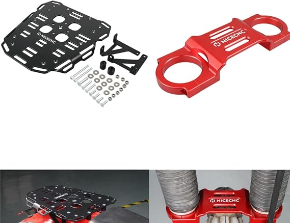 NICECNC Rear Luggage Rack & Fork Stabilizer Bracket Compatible with Honda XR650L 1993-2023