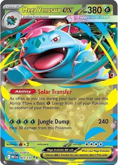 Pokemon - Mega Venusaur ex - 003/132 - ME01: Mega Evolution (MEG) - Double Rare - Single Card