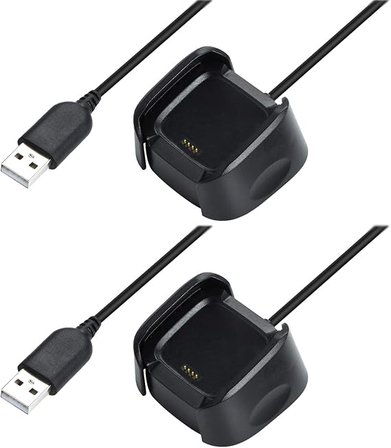 2-Pack Charger Dock Stand for Fitbit Versa/Versa Lite/Versa SE Charging Cord Cable