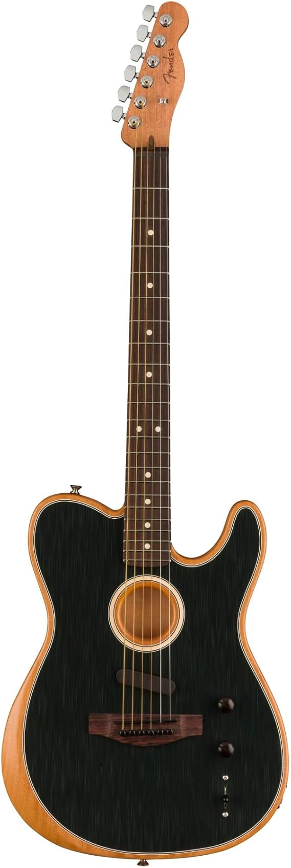 Fender Acoustasonic Player Telecaster Acoustic Electric Guitar, Brushed Black, Rosewood Fingerboard, with Gig Bag