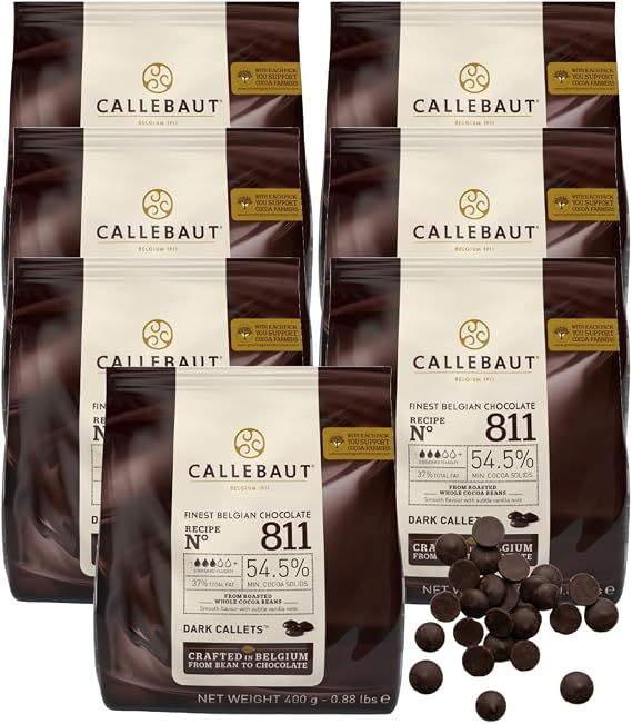 Callebaut - 811 Plain Dark Chocolate Callets - 400gm - (Case of 7)
