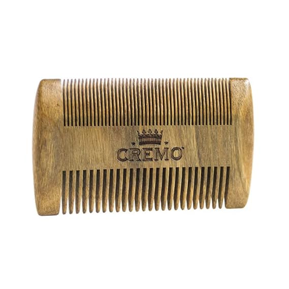 CREMO - Premium Beard Comb For Men | 100% Natural Wood With Woody Fragrance