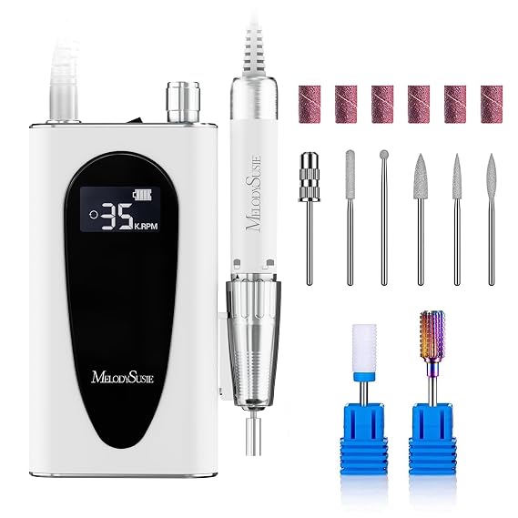 MelodySusie Clip-On Cordless Nail Drill 35,000 RPM MM400C for Nail Tech