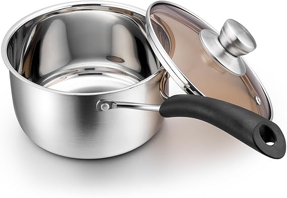 P&P CHEF 2 Quart Sauce Pan With Lid, Small Pot Saucepan, 1 Pc