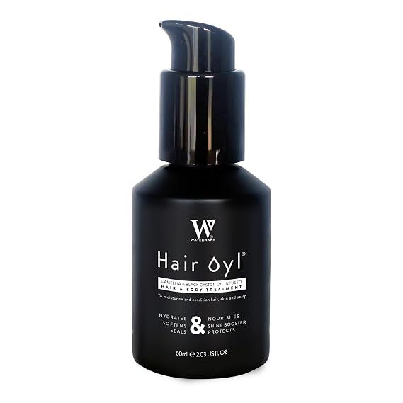 Hair Oyl - Hair Growth Oil for Dry, Frizzy & Damaged Hair with Camellia & Black Castor Oils - Lightweight Head & Body Oil for Shine, Smoothness & Hydration for Women & Men, 60 mL