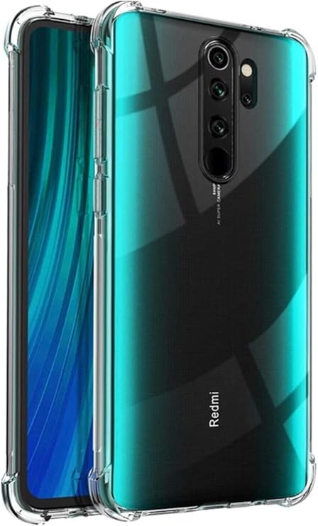 Xiaomi Redmi Note 8 Pro ile Uyumlu Kapak Kamera Korumalı Antişok Airbag Köşe Korumalı Silikon Şeffaf Kılıf