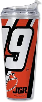 Rico Industries NASCAR Racing Bubba Wallace 24oz Acrylic Tumbler with Hinged Lid, Officially Licensed Double Wall Tumbler with Straw