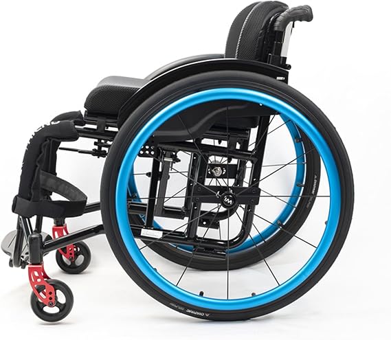 All-Terrain Lightweight Folding Manual Wheelchair - Portable Self-Propelled Sports Leisure Wheelchair for Adults and Disabled Users - Big Wheels for Enhanced Mobility