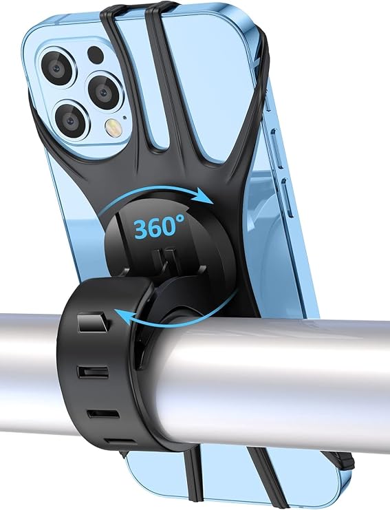 Silicone Phone Holder for Orret Home Bicycle, 360 Degree Rotatable, Compatible with All Phones, Safe and Flexible Grip, Durable Outdoor Accessory