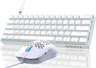 DIERYA DK61SE Wired Mechanical Keyboard and M1SE Programmable Gaming Mouse Combo, for Windows Laptop PC Gamer Typist