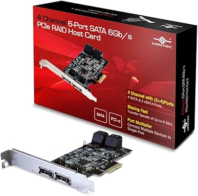 Vantec 4-Channel 6-Port SATA 6Gbs PCIe RAID Host Card with HyperDuo Technology UGT-ST644R