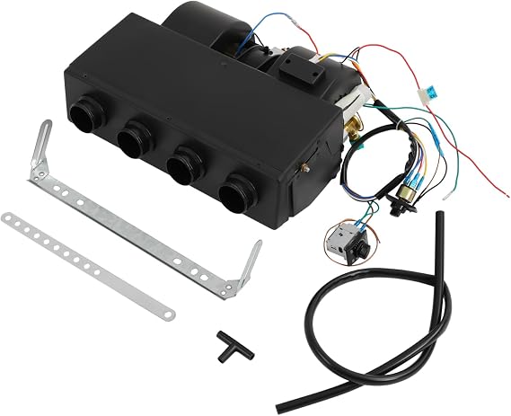 12V A/C Air Conditioning Evaporator Assembly Unit, 4-Vent Universal Under Dash AC Evaporator with Mounting Brackets & Drain Hose, 3-Speed Single Cooling for Car Truck, Low Noise