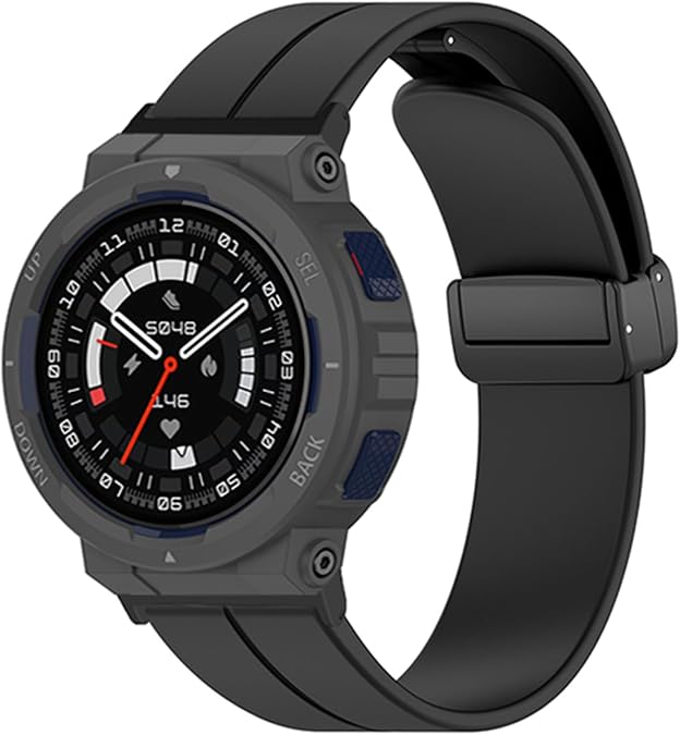 Bangyee Fit for Amazfit Active Edge Watch Bands, Soft Silicone Magnetic Buckle Adjustable Replacement Watch Bands Straps Wristbands Fit for Amazfit Active Edge (A2212) Smart Watch
