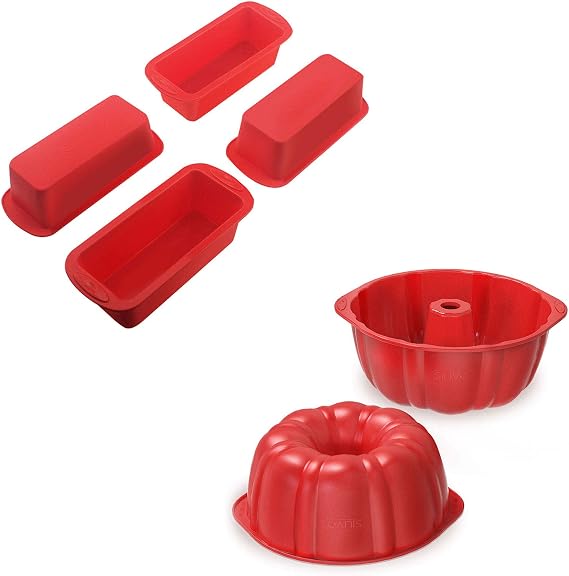 4x Silicone Bread Pans + 2x Silicone Bundt Pans