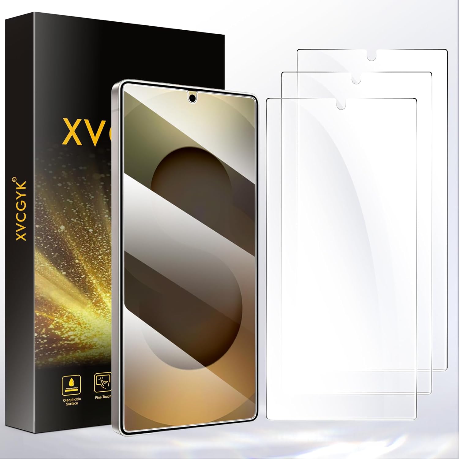 Pack of 3 for Samsung Galaxy S25 Ultra for Tempered Glass Free from Scratches 0.25 mm Ultra Clear Fingerprint ID Compatible 9H Hardness Ultra Resistant HD Screen Protector