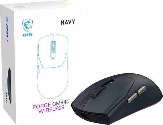 Msi Gg Forge Gm340 W Navy Gaming Mouse Max 12000 Dpi 57gr Kablosuz Optik Sensor Oyuncu Faresi