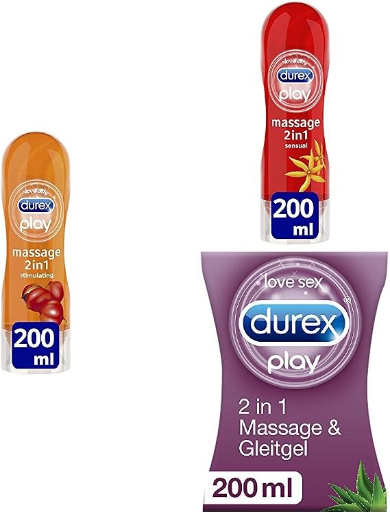 Durex Massage 2-in-1 Bundle, Pack of 3 Lubes