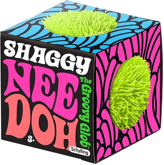 Schylling NeeDoh Shaggy - Sensory Squeeze Toy - Satisfying Dough Filling - 2.5" Wide - Color May Vary (Pack of 1)