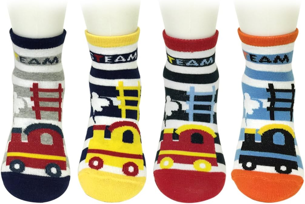 Bowbear Baby 4 Pair Choo Choo Train Non-Slip Socks
