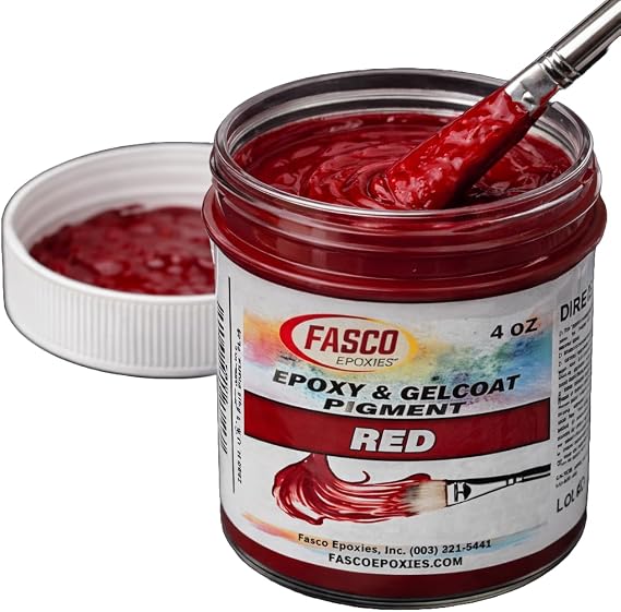 Fasco Epoxies Red Pigment for Epoxy Resin & Gelcoat Concentrated Colorant - 4 oz