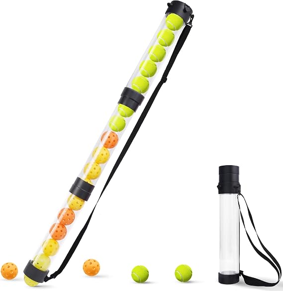 Pickleball Ball Retriever Tube, 17 Balls Collapsible for Tennis&Pickleball
