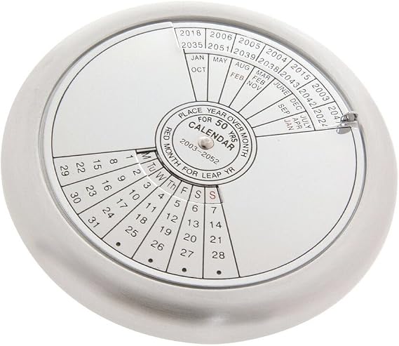 Kikkerland 50 Year Calendar Paperweight (CAL50), Silver