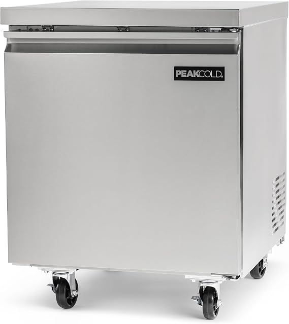 PeakCold Commercial Under Counter Freezer, 27" Wide, 6.3 CuFt of Capacity
