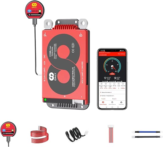 DALY Smart BMS 7S 24V 100A Li-ion with WiFi Bluetooth Module CAN RS485 | Battery Management System. Real-Time Remote Monitoring. Designed for Energy Storage, RVs, Golf Carts, Trolling Motors