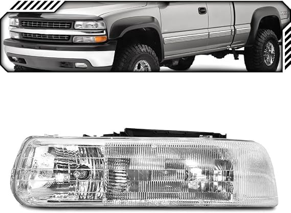 EPIC LIGHTING Halogen Replacement Spec Headlight Compatible with CHEVROLET 99-02 SILVERADO 00-06 SUBURBAN TAHOE - Left Driver Side